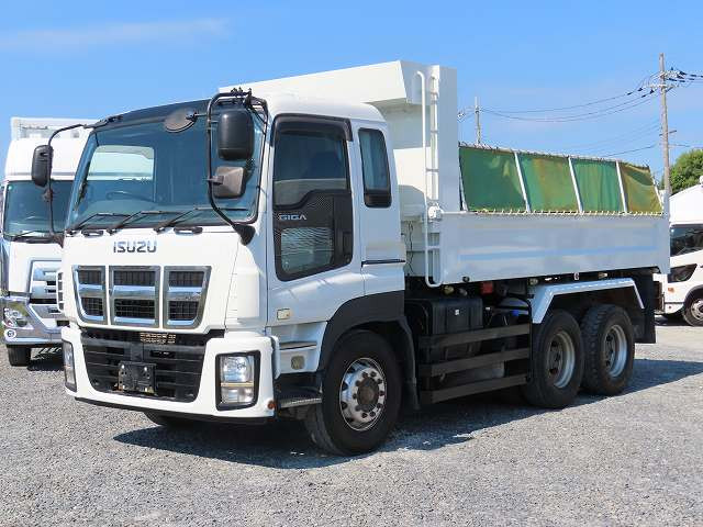 [Lease/Rental Only Vehicle] 2015 Isuzu Giga Large Dump Truck, 2-axle, 5100 Body, Kyokuto Kaihatsu Kogyo Electric Bollard ★Rakunori Pack (easy-drive package) installed★