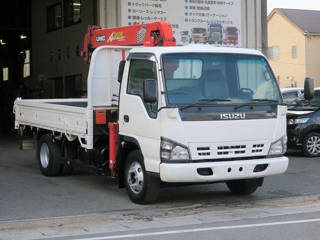 いすゞエルフ 小型クレーン付平ボディ