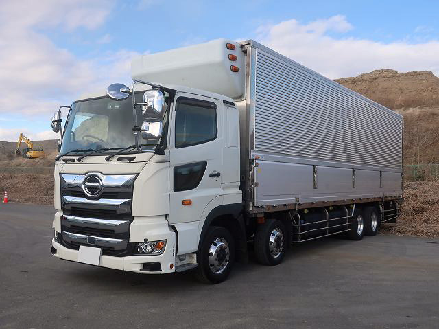 [Lease-only vehicle] 2021 Hino Profia with refrigerated wing, 4-axle low-floor, Thermo King -29° setting, standby retarder, sub-engine refrigerated unit, and aluminum wheels