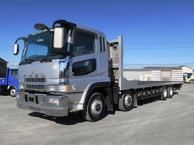 [Vehicles for lease only] 2002 Mitsubishi Fuso Super Great large safety loader, 4-axle low-floor, made by Hanamidai, with walkway and winch
