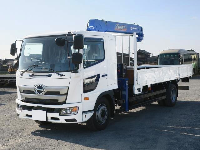 令和4年式 日野 レンジャー 増トン クレーン付 3方開 積載7.7t タダノ4段ブーム フックイン ラジコン 240馬力 