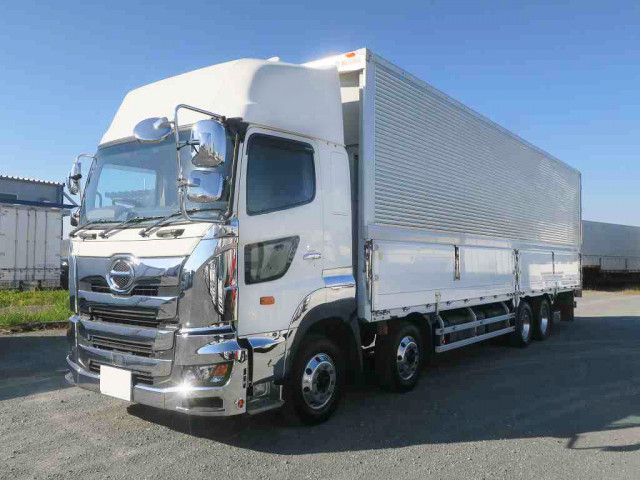[Lease-only vehicle] 2018 Hino Profia Large Aluminum Wing Truck, 4-axle Low Floor, High Roof, Retarder, Aluminum Wheels ★Engine replaced at dealer at 607,000km