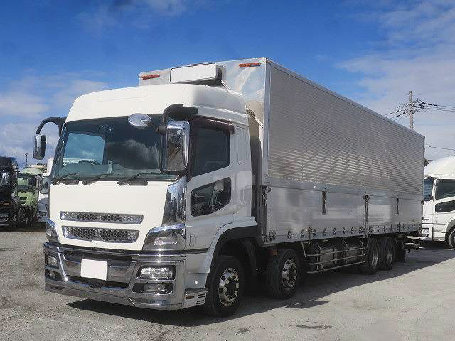 [Vehicle for lease rental only] 2017 Mitsubishi Fuso Super Great with large aluminum wing, 4-axle low floor, storage PG, high roof, and aluminum wheels