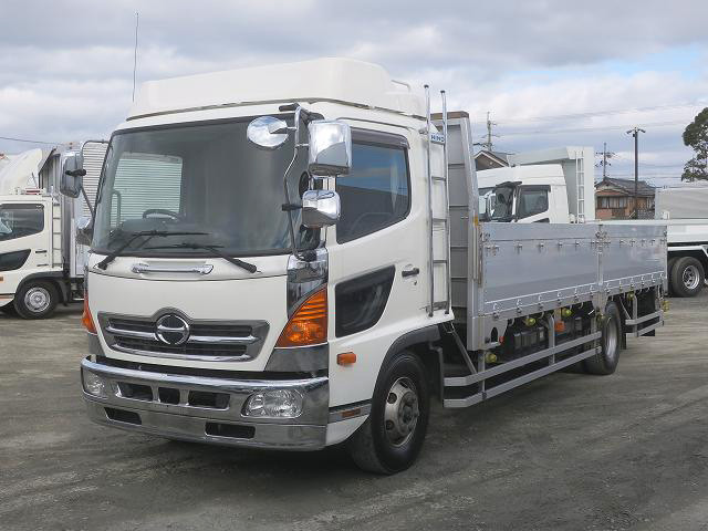[Vehicles for lease rental only] 2016 Hino Ranger, medium-sized flatbed aluminum block, 5-way opening, 6200 semi-wide, rear air suspension, 240 horsepower