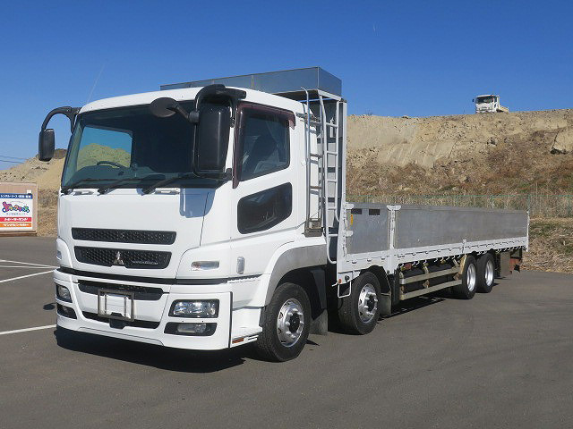 [Lease-only vehicle] 2012 Mitsubishi Fuso Super Great, large flatbed, aluminum block, 5-way opening, 4-axle, low-floor