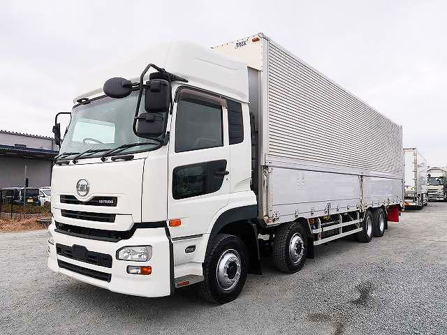 [Vehicle for lease rental only] 2014 model UD Trucks Quon, large aluminum wing, 4-axle, low floor, high roof