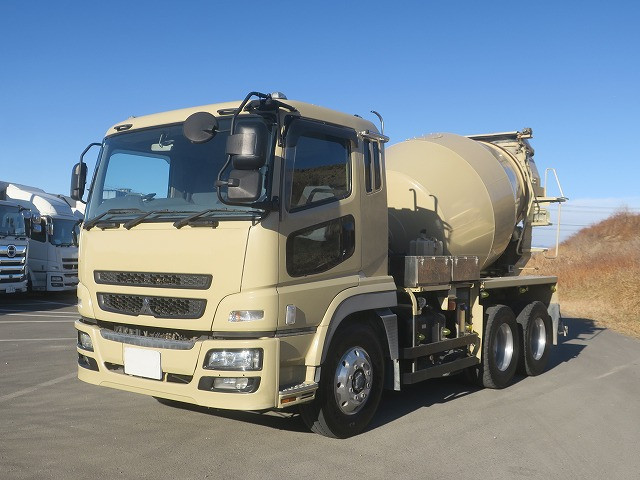 [Vehicles for lease rental only] 2008 model Mitsubishi Fuso Super Great large concrete mixer truck, manufactured by Shinmaywa, drum capacity 8.7m3, electric hopper cover, aluminum wheels