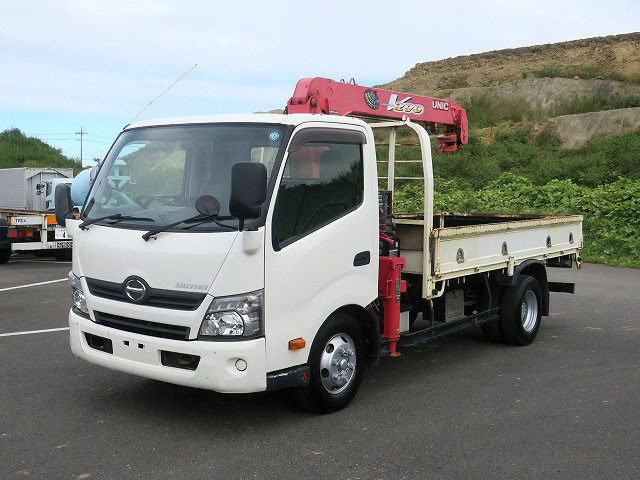 [Vehicles for lease rental only] 2016 Hino Dutro 3t flatbed with crane, standard long, Furukawa Unic 3-stage, hook-in [medium-sized license required *excluding 5t limited]