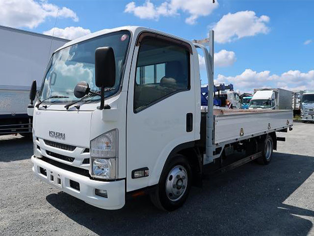 [Lease-only vehicle] 2017 Isuzu Elf 2-ton flatbed truck with aluminum block, wide and long body, low floor, 150 horsepower 