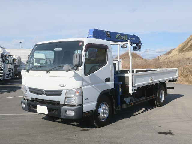 [Vehicles for lease only] 2014 Nissan Atlas Flatbed with small crane, wide and extra long, Tadano 4-stage, 2.93 ton lift, hook-in, radio-controlled [Semi-medium-sized license compatible *Excluding 5 ton limited]