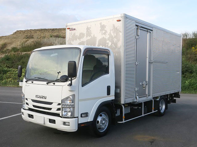 【リース専用車両】平成27年式 いすゞ エルフ 小型アルミバン 積載2.95t ワイドロング 内高218cm コンビゲート 左スライド扉 ラッシングレール2段 150馬力 【準中型免許対応 ※5t限定を除く】