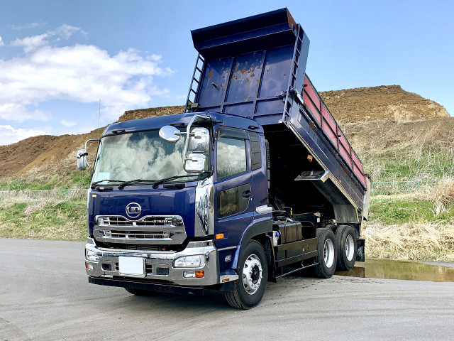 [Vehicles for lease rental only] 2014 model UD Trucks Quon large dump truck, Shinmaywa 5100 body, 2 differentials, 410 horsepower 