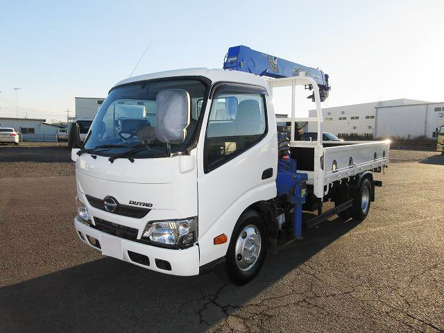[Vehicles for lease only] 2016 Hino Dutro flatbed with 2t crane, standard long, Tadano 3-stage, 2.63t lifting, radio-controlled, hook-in 