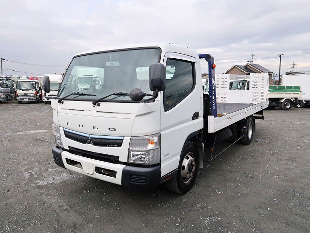 [Vehicles for lease rental only] Mitsubishi Fuso Canter, 2018 model, small safety loader, Far East flat top, winch, running board, full low floor [Semi-medium license compatible *Excluding 5t limited]