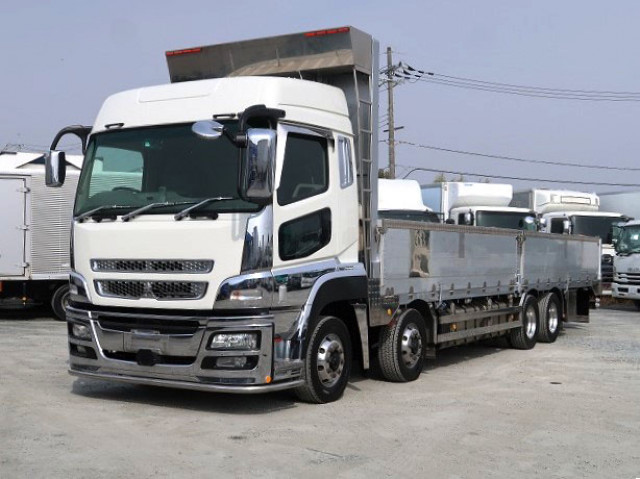 2015 Mitsubishi Fuso Super Great Large flatbed aluminum block Custom 5-way opening 9600 body 4-axle low floor high roof aluminum wheels