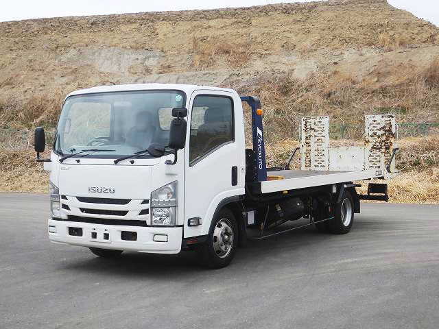 [Vehicles for lease rental only] 2017 model Isuzu Elf 3t safety loader, Far East flat top winch, radio controlled running board [Semi-medium license compatible *Excluding 5t limited]