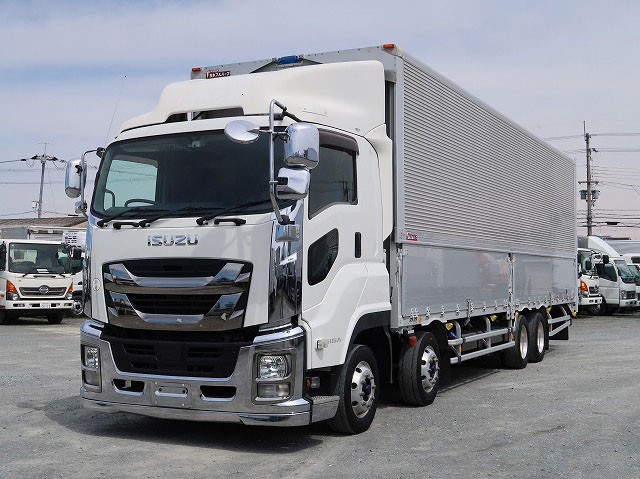 [Vehicles for lease rental only] 2018 model Isuzu Giga, large aluminum wing, 4-axle low floor, aluminum wheels