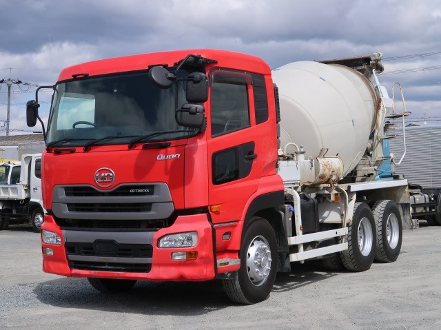 [Vehicles for lease rental only] 2016 model UD Trucks Quon large concrete mixer truck, Kayaba, drum capacity 8.3m3, electric hopper cover, retarder 
