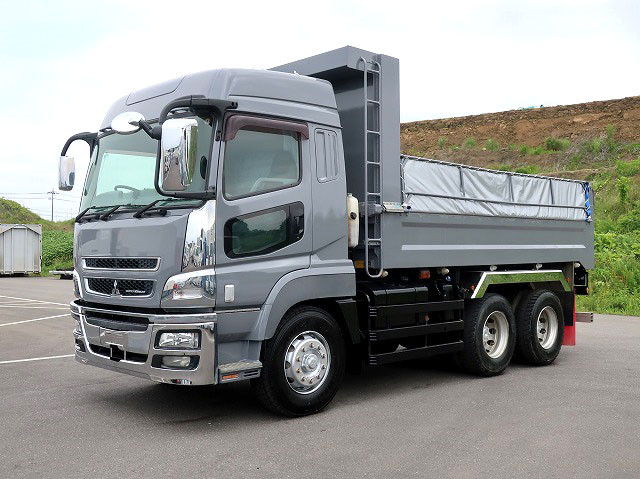 [Lease Rental Vehicle] 2015 Mitsubishi Fuso Super Great Large Dump Truck, ShinMaywa 5100 Body, 2 Differentials, High Roof, 380 HP 
