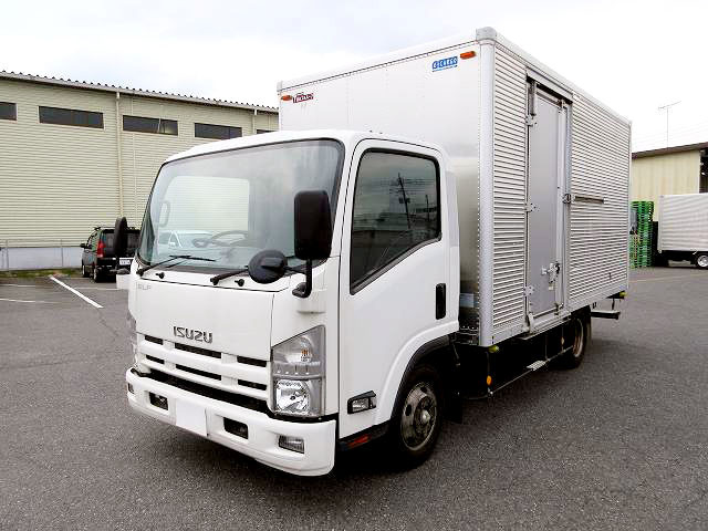[Vehicles exclusively for lease rental] 2015 Isuzu Elf 2t aluminum van, wide and long, interior height 216cm, left sliding door, fully low floor, 150 horsepower, 2-stage lashing rail [Semi-medium-sized license compatible *Excluding 5t limited]