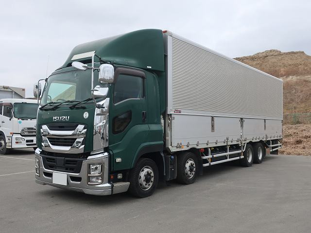 [Vehicle for lease rental only] 2018 Isuzu Giga, large aluminum wing, 4-axle low-floor, retarder, 380 horsepower. ★Raku-Nori Pack installed!★