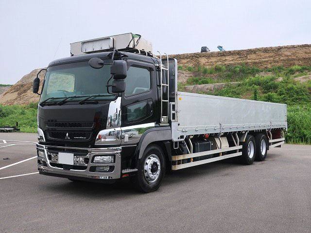 2014 Mitsubishi Fuso Super Great Large flatbed aluminum block 3-way opening 9600 body High floor 3 axle ★MOT valid until January 2016★
