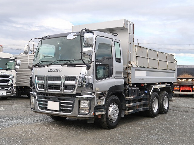 [Vehicles for lease rental only] 2014 model Isuzu Giga large dump truck Shinmaywa 5100 body width 220cm 2 differentials 380 horsepower ★Safety inspection package installed! ★
