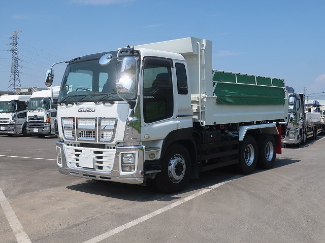 [Vehicle for lease rental only] 2014 Isuzu Giga Large Dump Truck, Kyokuto 5100 Body, 220cm Wide, 2 Differentials, 380 HP ★Rakunori Pack Installed!★ 