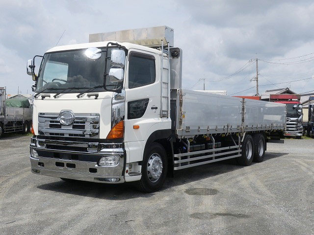 2014 Hino Profia, large flatbed, aluminum block, 9500 body, high-floor, 3-axle, retarder