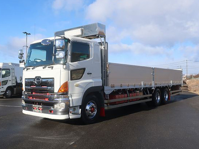 2007 Hino Profia, large flatbed, aluminum block, 9500 body, high-floor, 3-axle, aluminum wheels