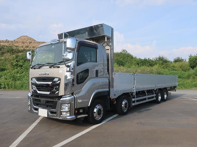 [Vehicle for lease rental only] 2017 Isuzu Giga Large Flatbed Aluminum Block 9600 Body 4-Axle Low Floor Air Suspension All-Wheel Retarder 380 HP Aluminum Wheels ★Raku-Nori Pack Installed!★
