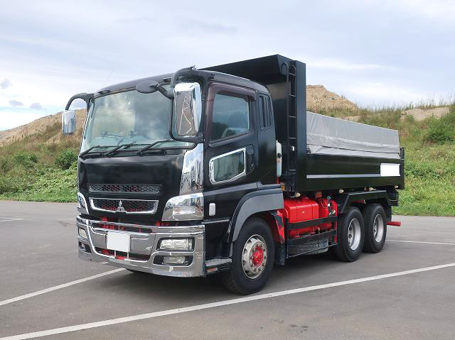 [Vehicle for lease rental only] 2015 Mitsubishi Fuso Super Great Large Dump Truck, ShinMaywa 5200 Body, 230cm Wide, 2 Differentials, 380 HP ★Rakunori Pack Installed!★