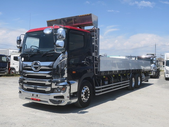 [Lease Rental Only] 2019 Model Hino Profia Large Flatbed with Aluminum Block, 9500 Body, High Floor, 3 Axles, Retarder, 410 HP, Aluminum Wheels ★Approximately 650,000 km on the Meter★