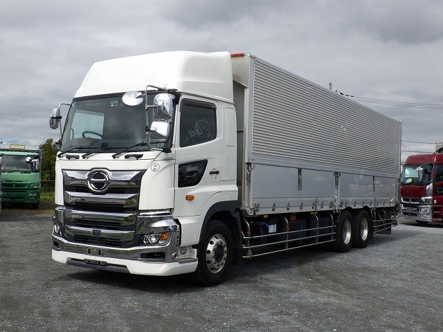 [Vehicle for lease rental only] 2019 Hino Profia, large aluminum wing, high-floor, 3-axle, high roof, snow-melting specifications, 410 horsepower, aluminum wheels. ★Safety inspection package installed!★