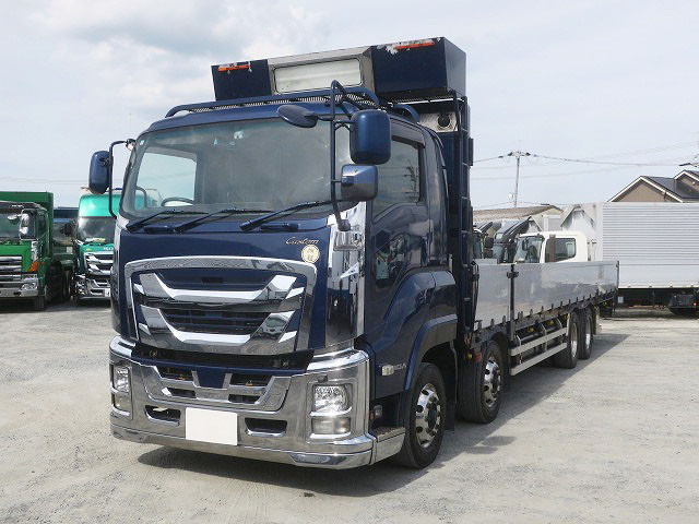 [Lease Rental Vehicle] 2017 Isuzu Giga Large Flat Body Aluminum Block 9500 Body Custom 4-Axle Low Floor All-Wheel Air Suspension Retarder 380 HP Aluminum Wheels