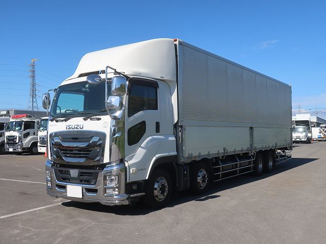 [Vehicle for lease rental only] 2017 Isuzu Giga, large aluminum wing, 4-axle low-floor, storage PG, retarder, 380 horsepower. ★Easy-to-use package installed!★