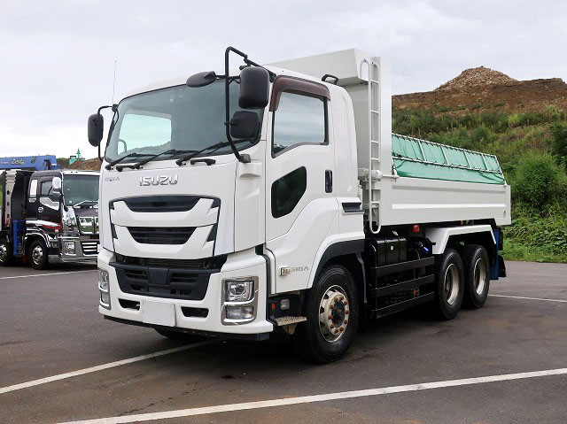 [Vehicle for lease rental only] 2018 Isuzu Giga Large Dump Truck, ShinMaywa 5100 Body, L-Gate, 2 Differentials, 380 HP ★Approximately 90,000 km on the odometer / Rakunori Pack installed! ★