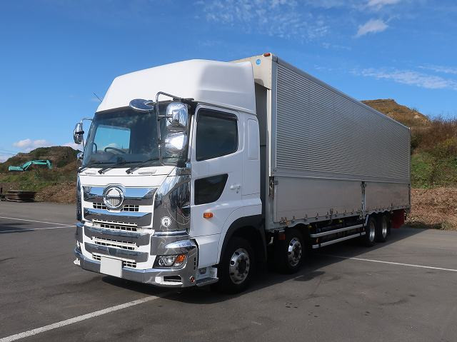 [Vehicle for lease rental only] 2018 Hino Profia with large aluminum wing, 4-axle low floor, high roof, aluminum wheels, 380 horsepower. ★Rakunori Pack installed!★