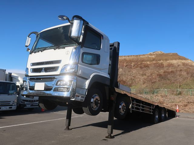 [Vehicle for lease rental only] 2015 Mitsubishi Fuso Super Great Large Self-Loader with High Jack, Automatic Steps, Radio Controlled Winch, and Aluminum Wheels. ★Raku-Nori Pack installed!★