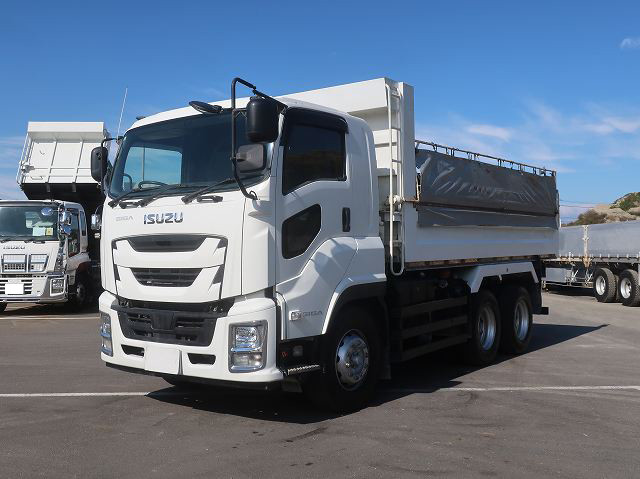 [Vehicle for lease rental only] 2016 Isuzu Giga Large Dump Truck, ShinMaywa 5500 Body, 230cm Wide, 2 Differentials, 380 HP, Aluminum Wheels ★Rakunori Pack Installed!★