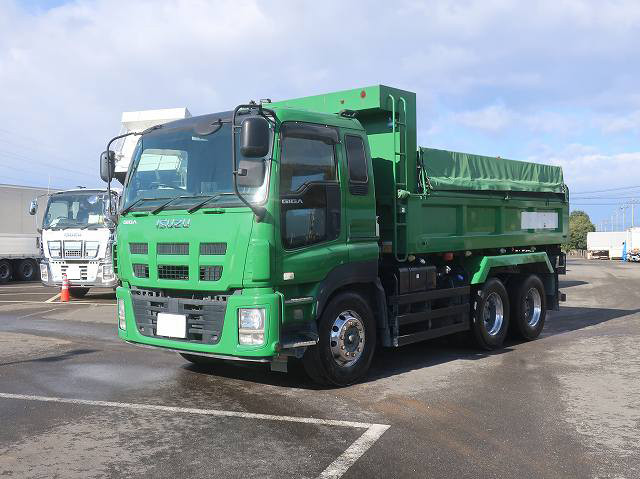 [Vehicle for lease rental only] 2016 Isuzu Giga Large Dump Truck, ShinMaywa 5000 Body, 220cm Wide, 2 Differentials, Aluminum Wheels ★Raku-Nori Pack Installed!★