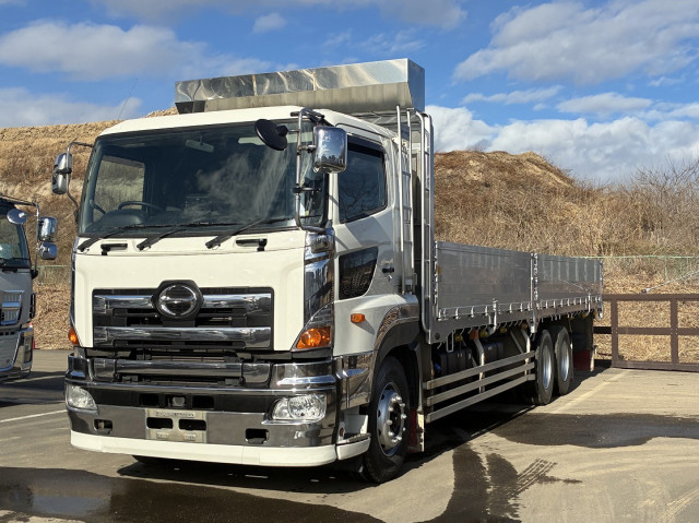 2012 Hino Profia, large flatbed, aluminum block, 9500 body, high-floor, 3-axle, 380 horsepower 