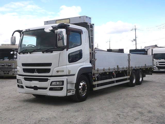 2016 Mitsubishi Fuso Super Great, flatbed, aluminum block, 9600 body, high-floor, 3 axles, 380 horsepower, aluminum wheels. ★Raku-Nori Pack installed!★