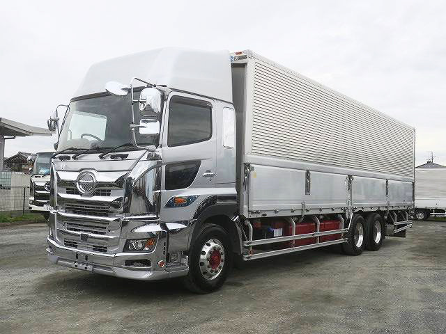 2017 Hino Profia with large aluminum wing, high floor, 3 axles, snow melting specifications, high roof, aluminum wheels, 380 horsepower. ★Raku-Nori Pack installed!★