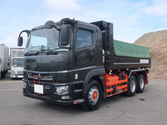 [Lease Rental Vehicle] 2020 Mitsubishi Fuso Super Great Dump Truck, Kyokuto 5300 Body, 220cm Wide, Retarder, 380 HP ★Rakunori Pack Installed!★