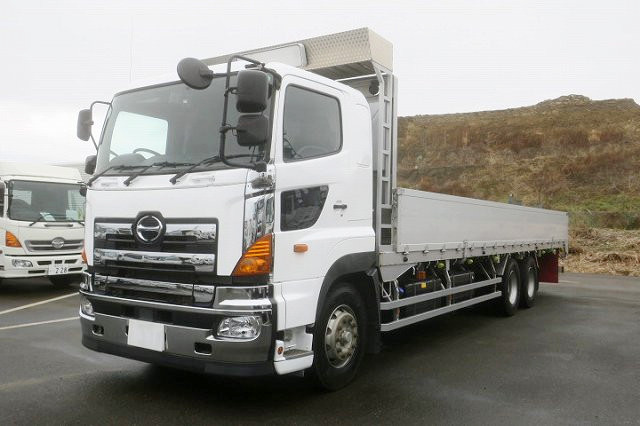 【リースレンタル専用車両】平成28年式 日野 プロフィア 大型平ボディアルミブロック 9500ボディ 高床3軸 380馬力★楽のりパック施工済み！★