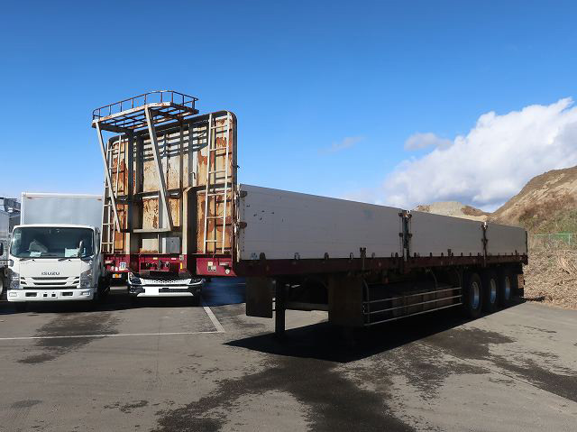[Lease Rental Vehicle] 2008 Nippon Trex 3-Axle Aluminum Block Flatbed Trailer, Maximum Load Capacity 27.3 Tons, Single Pull, Aluminum Wheels