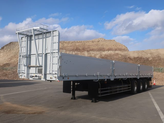 [Lease Rental Vehicle] 2008 Nippon Trex 3-Axle Aluminum Block Flatbed Trailer, Maximum Load Capacity 27.3 Tons, Single Pull, Aluminum Wheels