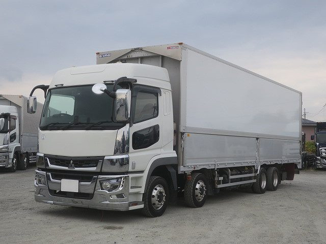 [Vehicle for lease rental only] 2019 Mitsubishi Fuso Super Grade, large aluminum wing, 4-axle low floor, high roof, aluminum wheels, 394 horsepower. ★Rakunori Pack installed!★