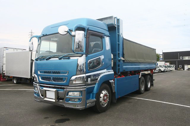 平成27年式 三菱ふそう スーパーグレード 22トンロングダンプ 幅233cm 2デフ ハイルーフ 380馬力 アルミホイール ★メーター実走行約62万km★